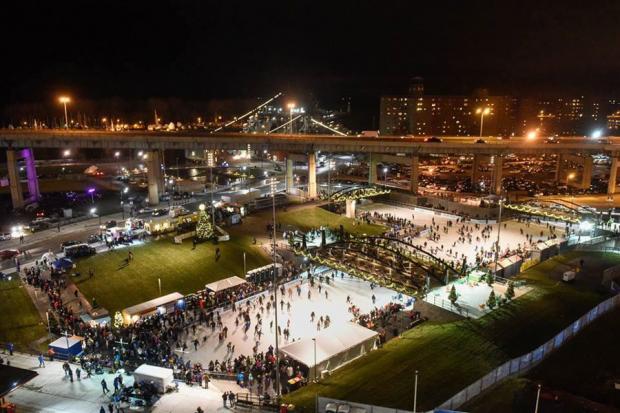 The ice rinks at Canalside.
