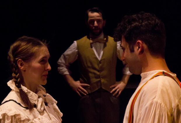 Renee Landrigan (left) in The Adventures of Tom Sawyer at the New Phoenix. Photo by Alan Dunaway.
Renee Landrigan (left) in The Adventures of Tom Sawyer at the New Phoenix. Photo by Alan Dunaway.