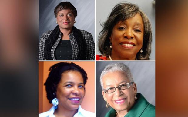 Board minority members clockwise from top left: Sharon Belton-Cottman, Mary Ruth Kapsiak, Dr. Barbara Seals Nevergold, &nbsp;Dr. Teresa Harris-Tigg.
