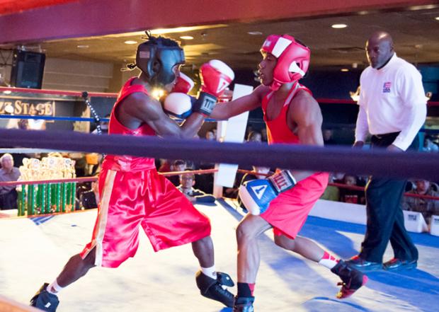 Jeffery Ngyayot (left) against Sequan Felton, by Errol Daniels.
Jeffery Ngyayot (left) against Sequan Felton, by Errol Daniels.