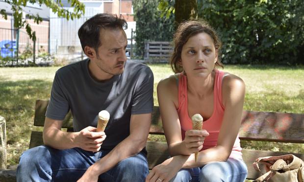 Fabrizio Rongione and Marion Cotillard in Two Days, One Night.
