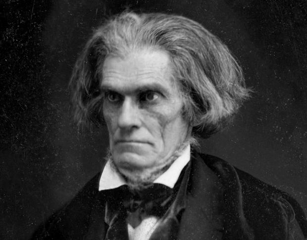 The 1849 Matthew Brady image of John C. Calhoun, from Wikimedia Commons.
