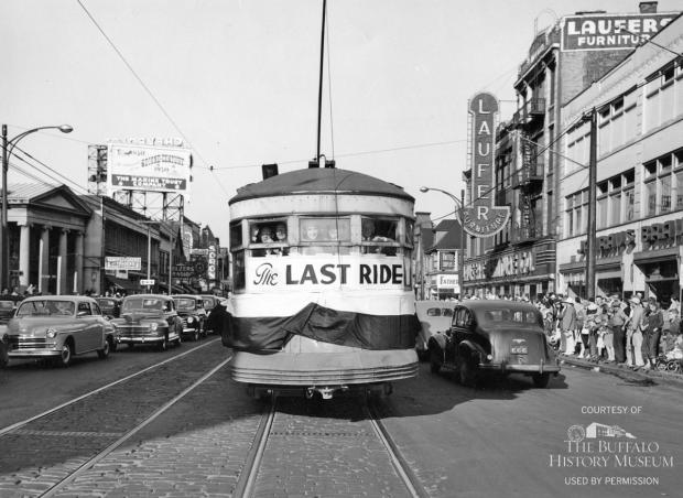 Photograph taken from Broadway &amp;&nbsp;Mills, looking east. Courtesy of The Buffalo History Museum
