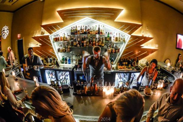 Tony Rials behind the bar at Bourbon and Butter. Photo by Joe Cascio.
