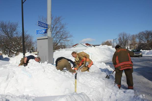 First responders dig out South Buffalo during November 2014 lake effect snowstorm. Photo by Jay Burney
