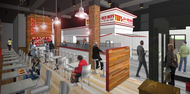 A rendering of the inside of the restaurant, which will seat 50 people.&nbsp;
