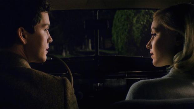 Logan Lerman and Sarah Gadon in Indignation.
