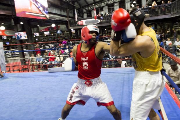 Rochester's Wilmont Wood (left) challenges Adenawal Ledesma. Photo by Errol Daniels.
