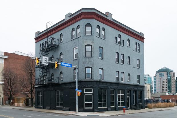 The Bachelor apartment building at Franklin and Tupper.
