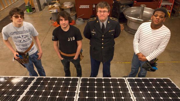 From left: Jeffrey Dillishaw, Josiah Dudek, Zack Schwartzott, and Luis Romero. Photo by Brendan Bannon.
