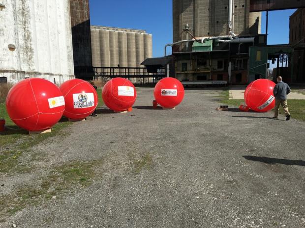 Boom Balls unveiled at Silo City. Boom Days tokes place Saturday, May 7, noon-10pm.
