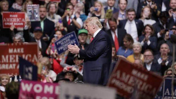 Donald Trump speaks at a rally in Nashville on March 15.
