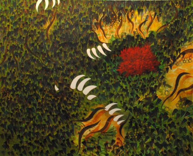 Rousseau’s Blood by David Schirmer, 2001, oil on canvas, collection of Carol Vanderberg.
