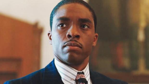 Chadwick Boseman as Thurgood Marshall.
