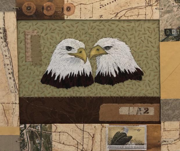 Bald Eagles by Marie Hassett, part of the artist's show at Art Dialogue Gallery.
