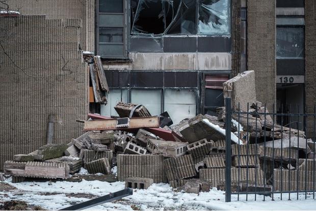 The FBI's wrath visited upon the Shoreline apartments (David Torke).
The FBI's wrath visited upon the Shoreline apartments (David Torke).