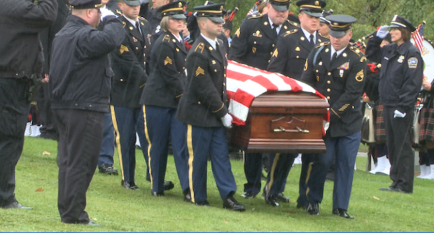 Officer Craig Lehner's funeral procession. Image courtesy of WGRZ-TV.
