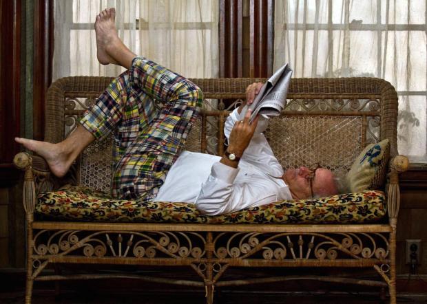 Bill Murray personifies the luxury of reading in Moonrise Kingdom.
