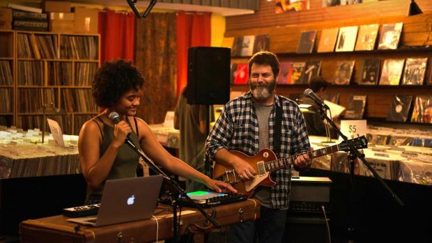 Kiersey Clemons and Nick Offerman in Hearts Beat Loud.
