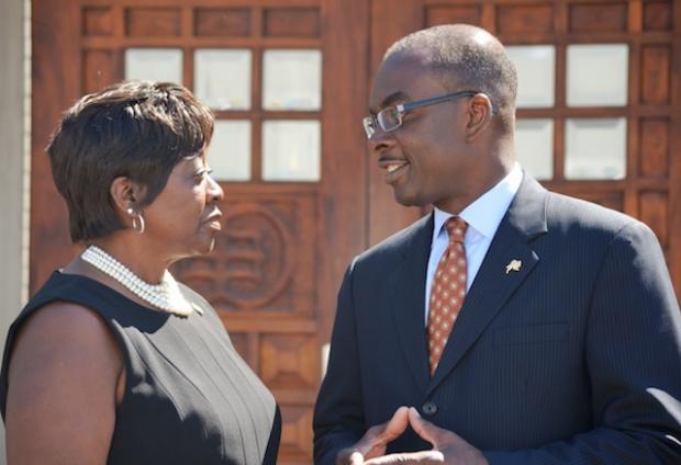 Political allies and friends take turns on opposite sides of this weeks Ups and Downs (Assemblywoman Crystal Peoples-Stokes and city CEO Byron Brown)
