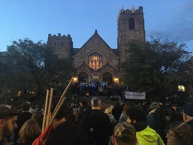 A vigil held in the Squirrel Hill neighborhood this week.&nbsp;
