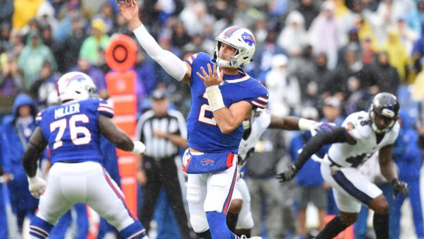 Buffalo Bills quarterback Nathan Peterman in last Sunday's game against Baltimore. Photo courtesy buffalobills.com.
