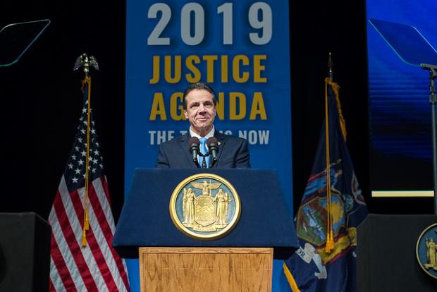New York Governor Andrew Cuomo at his 2019 State of the State address (via Flickr).
New York Governor Andrew Cuomo at his 2019 State of the State address (via Flickr).