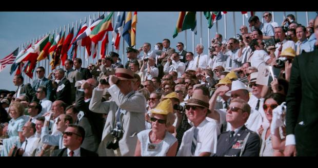 Fifth years ago, crowds await the launch of Apollo 11. 
