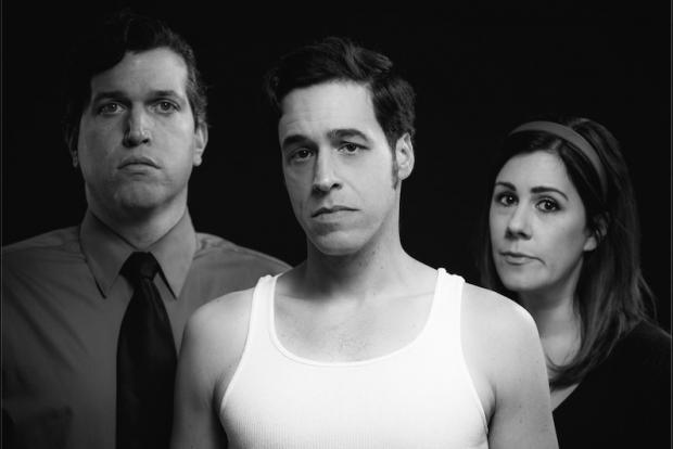 Steve Copps, Ben Michael Moran, and Kristin Bentley in Second Generation Theatre Company's&nbsp;Angels in America. Photo by Mark Duggan.
