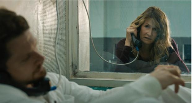 Jack O'Connell and Laura Dern in Trial by Fire, now playing at the Dipson Eastern Hills Mall.
