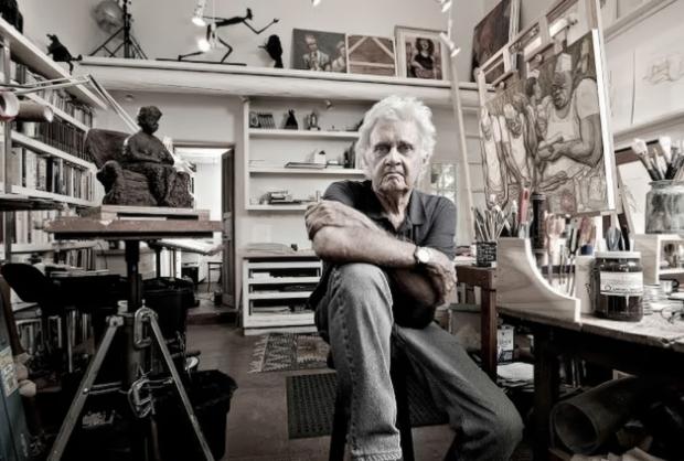 Pat Oliphant in his home studio.
Pat Oliphant in his home studio. 