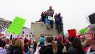 Layers of marchers at Women's March on Washington held on January 21, 2017
