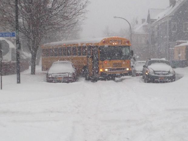 The scene on Hoyt Street this morning.&nbsp;
